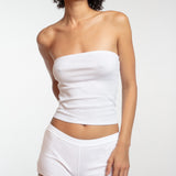 The Tube Top: White Cotton Jersey