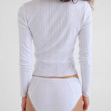 The Henley: White Pointelle