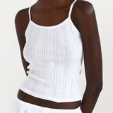 The Picot Tank: White Pointelle