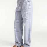 The Pajama Pant: Blue Check French Poplin