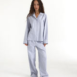 The Pajama Pant: Blue Check French Poplin
