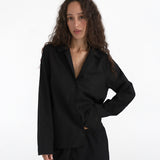 The Sunday Shirt: Black Cotton Voile