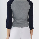 The Raglan: Grey / Navy Cotton Jersey