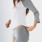 The Raglan: White / Grey Cotton Jersey