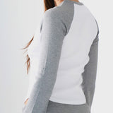 The Raglan: White / Grey Cotton Jersey