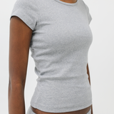 The Baby Tee: Grey Cotton Jersey