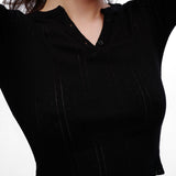The Baby Henley: Black Pointelle