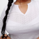 The Baby Henley: White Pointelle