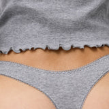 The Frilly Long Sleeve: Grey Cotton Jersey