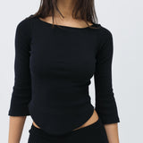 The Rina Long Sleeve: 2-Pack Black & White Cotton Jersey
