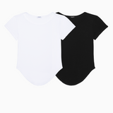 The Rina Tee: 2-Pack Black & White Cotton Jersey