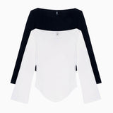 The Rina Long Sleeve: 2-Pack Black & White Cotton Jersey
