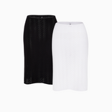 The Slip Skirt: 2-Pack Black & White Pointelle