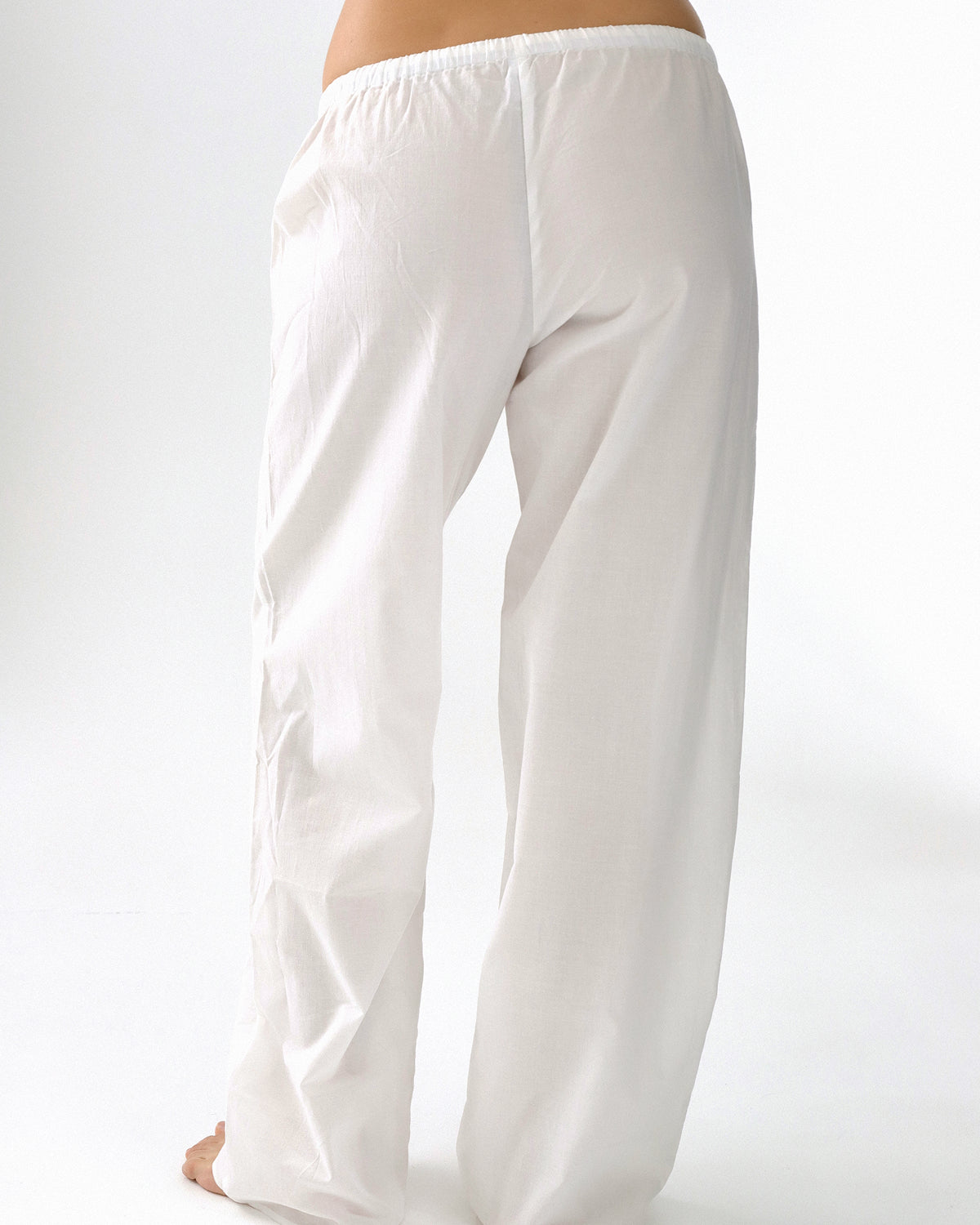 White pants on a white background