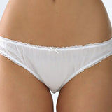 White lace underwear on a plain background