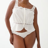 The Fleur Top: White Cotton Voile
