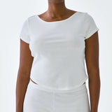 The Rina Tee: White Cotton Jersey