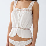 The Fleur Top: White Cotton Voile